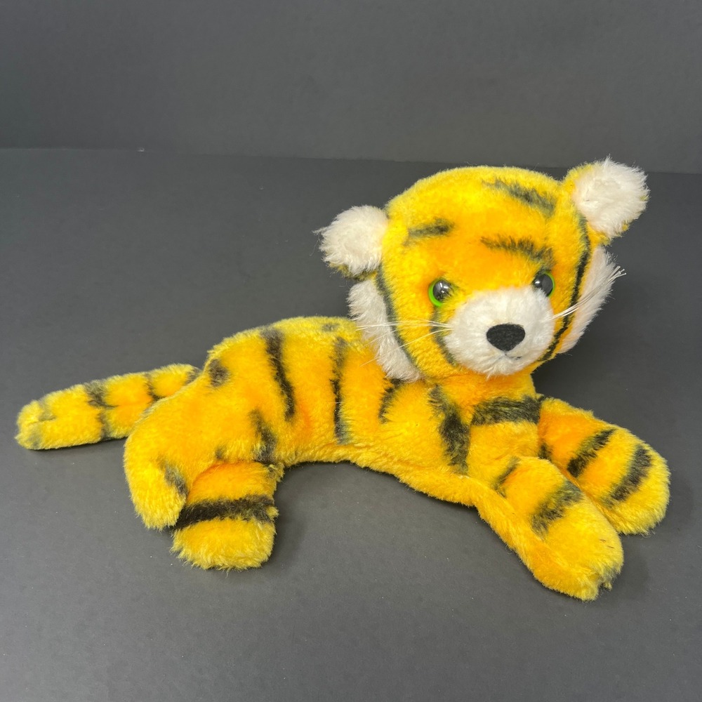 R Dakin Tiger Plush 7 Inch Orange Black Vintage 1976 Bean Bag Stuffed Animal